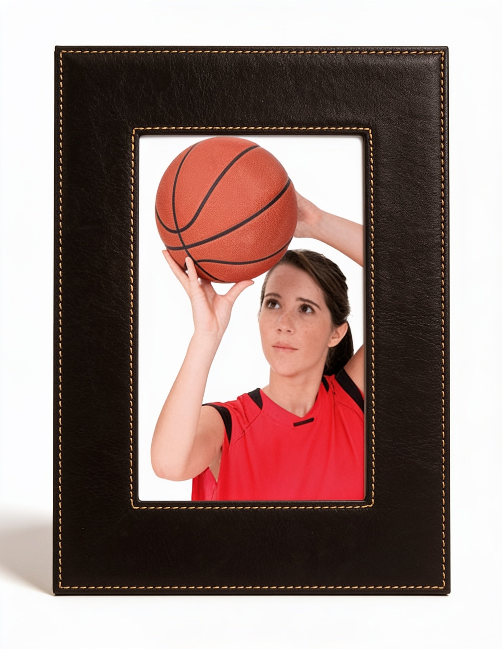 Black/Gold Leatherette Photo Frame blank-preview-flat