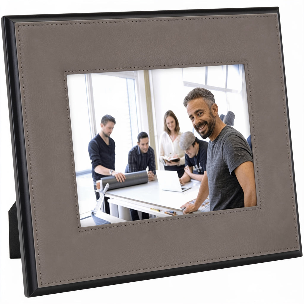 Gray Leatherette Photo Frame blank-preview