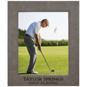 Gray Leatherette Photo Frame