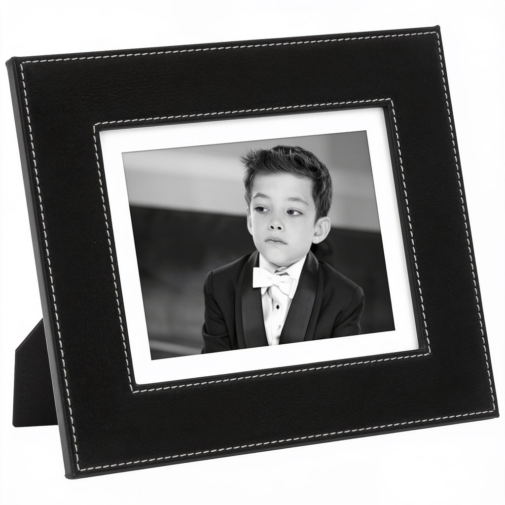 Black/Silver Leatherette Photo Frame blank-preview