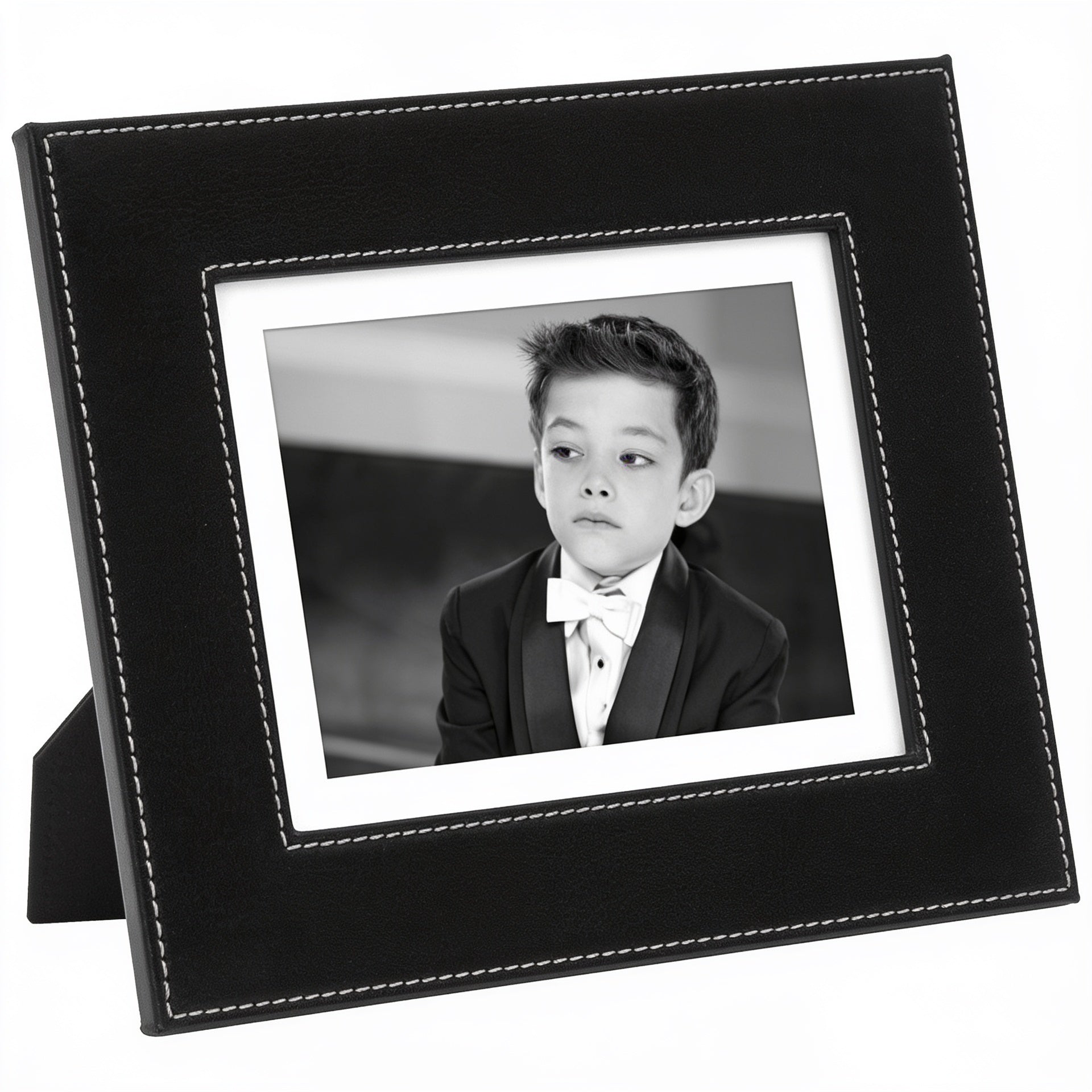Black/Silver Leatherette Photo Frame blank-preview