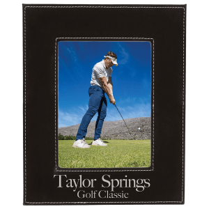 Black/Silver Leatherette Photo Frame