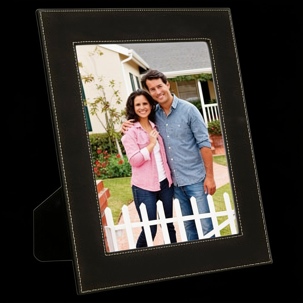 Black/Silver Leatherette Photo Frame blank-preview