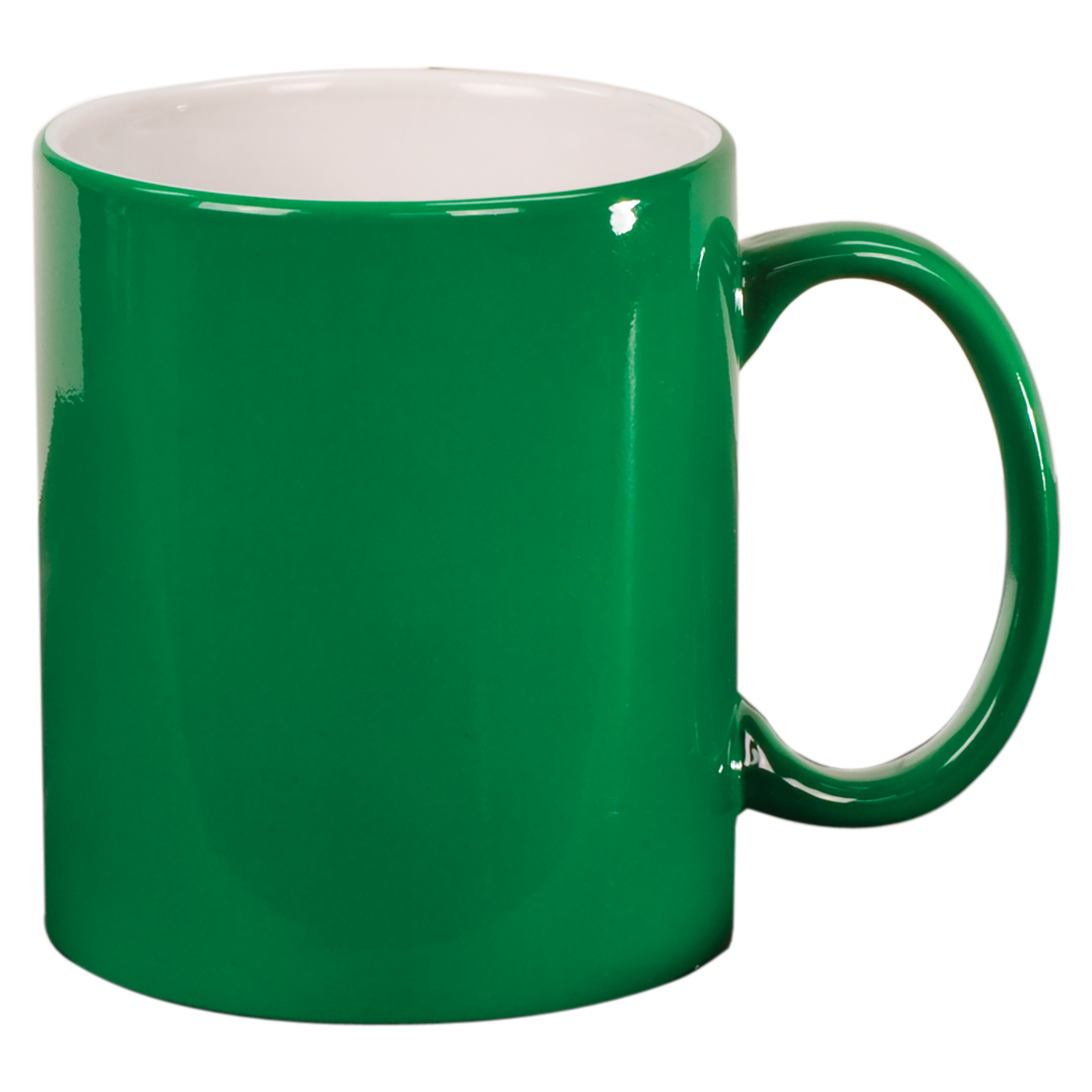 11 oz. Ceramic Round LazerMug – Green/White preview
