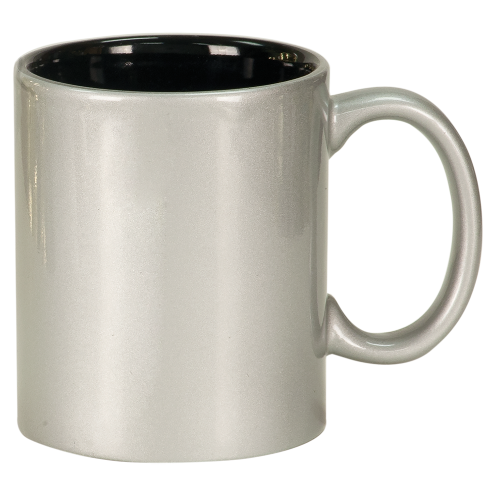 Silver/Black 11 oz. Round Ceramic Mug blank-preview