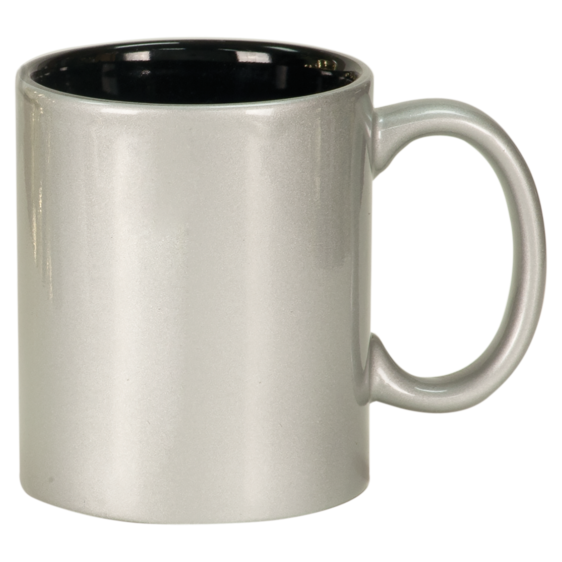 Silver/Black 11 oz. Round Ceramic Mug blank-preview