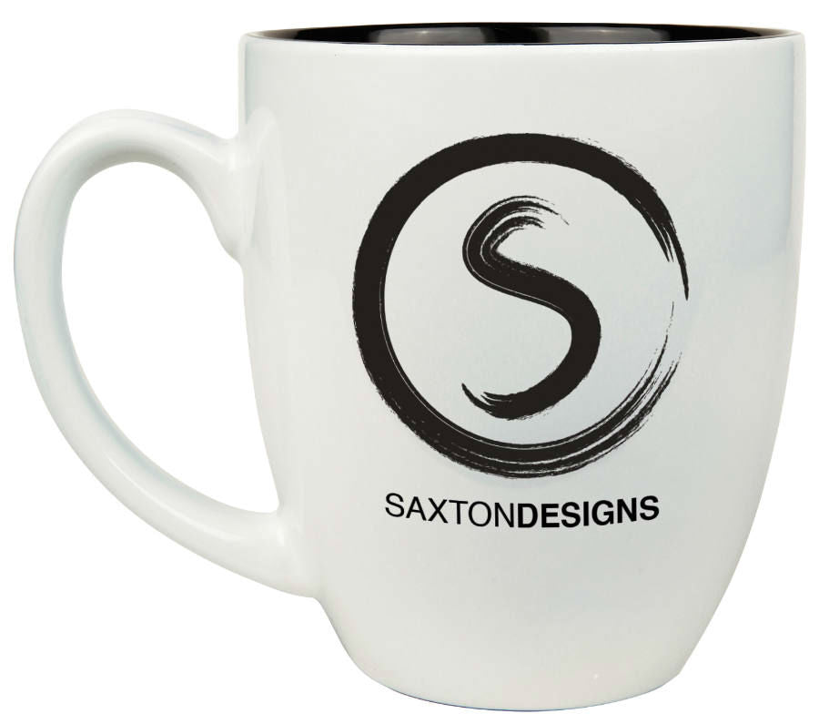 White/Black 16 oz. Bistro Ceramic Mug