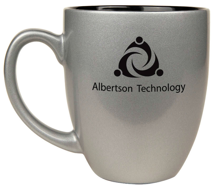 Silver/Black 16 oz. Bistro Ceramic Mug