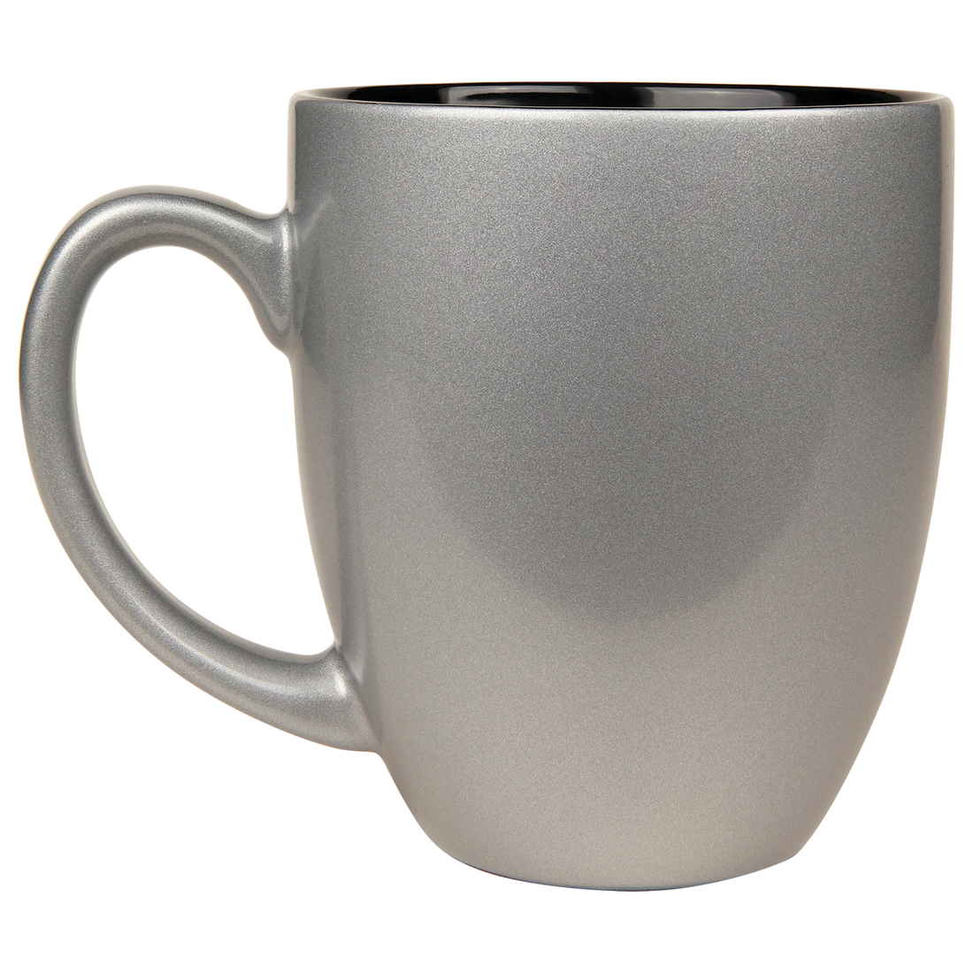 16 oz. Ceramic Bistro LazerMug – Silver/Black preview