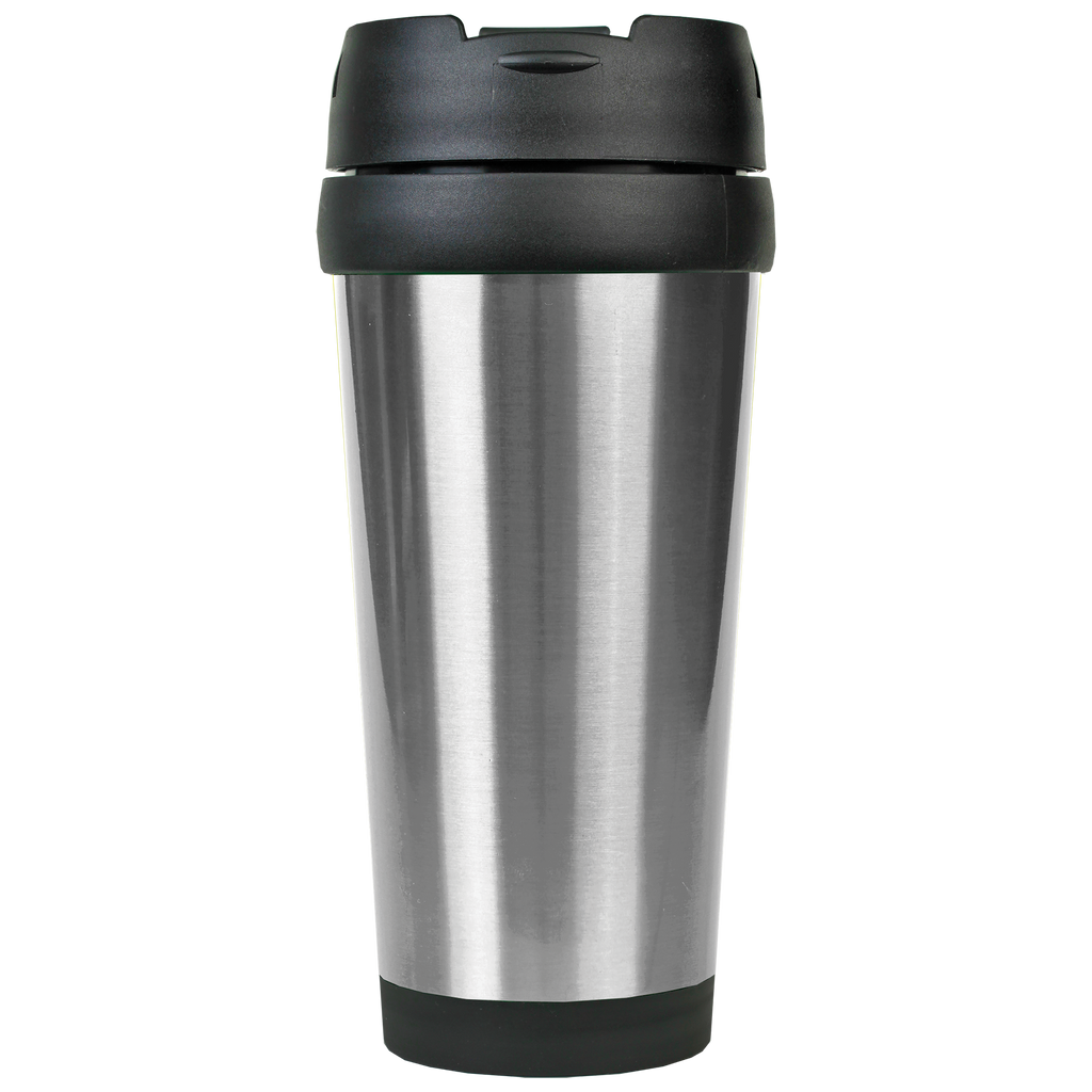 Gloss Silver 16 oz. Travel Mug blank-preview
