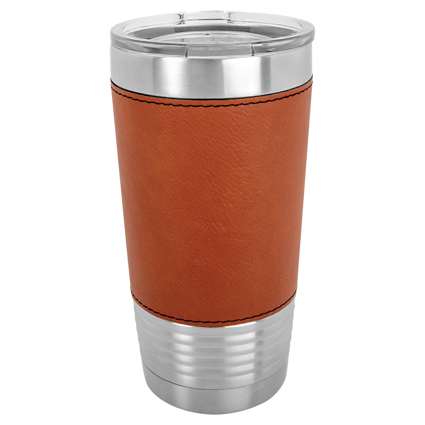 Rawhide Leatherette Wrapped Tumbler with Clear Lid blank-preview