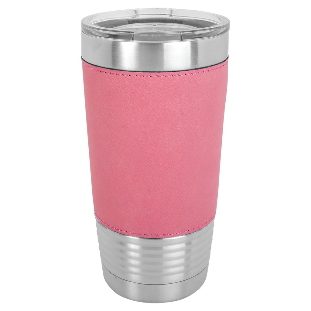 Pink Leatherette Wrapped Tumbler with Clear Lid blank-preview