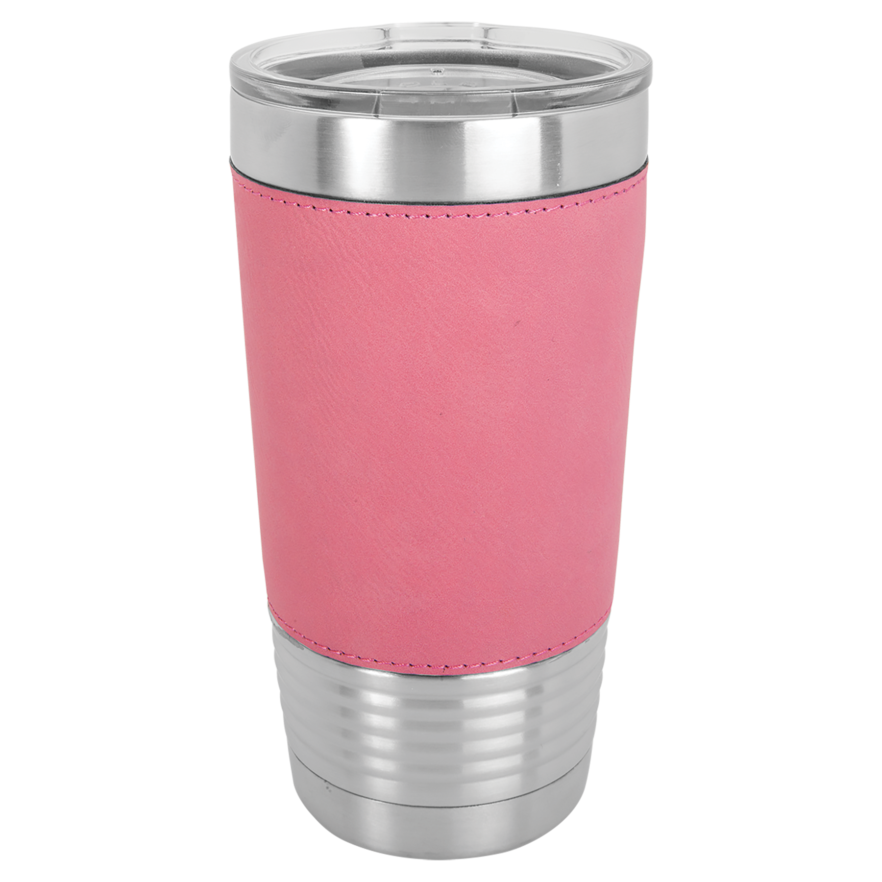 Pink Leatherette Wrapped Tumbler with Clear Lid blank-preview