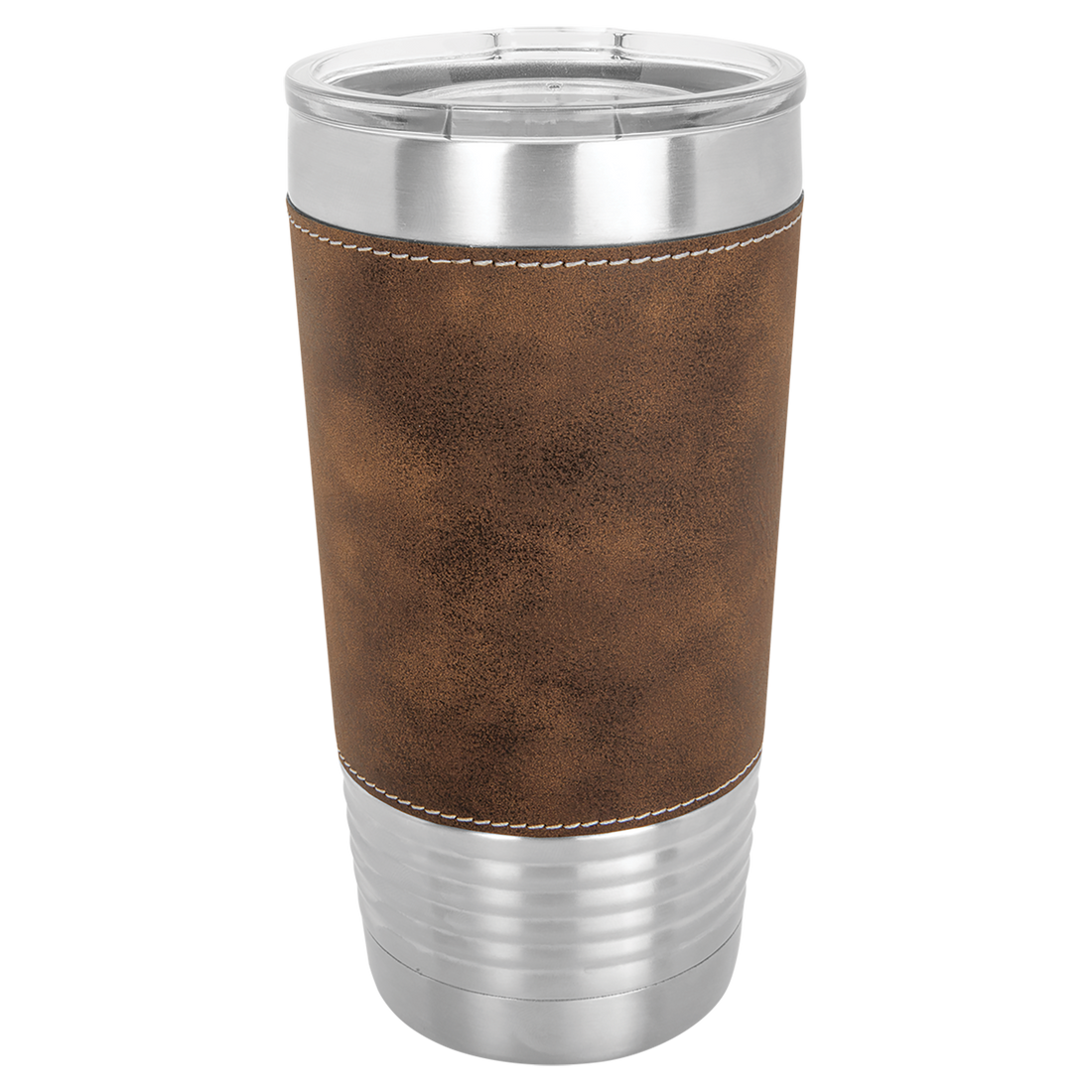 20 oz. Leatherette Grip Tumbler with Standard Lid – Rustic (Silver) preview