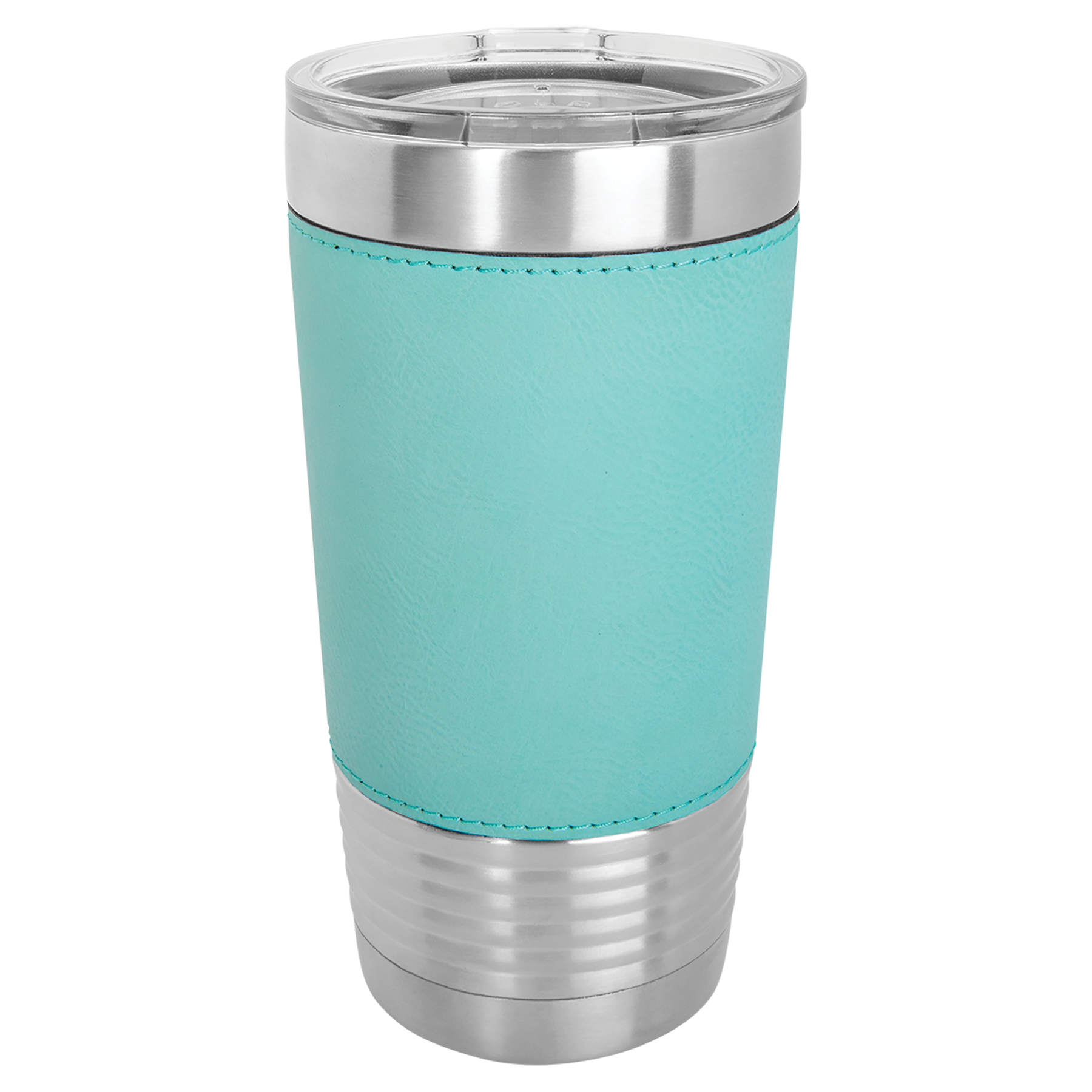 Teal Leatherette Wrapped Tumbler with Clear Lid blank-preview