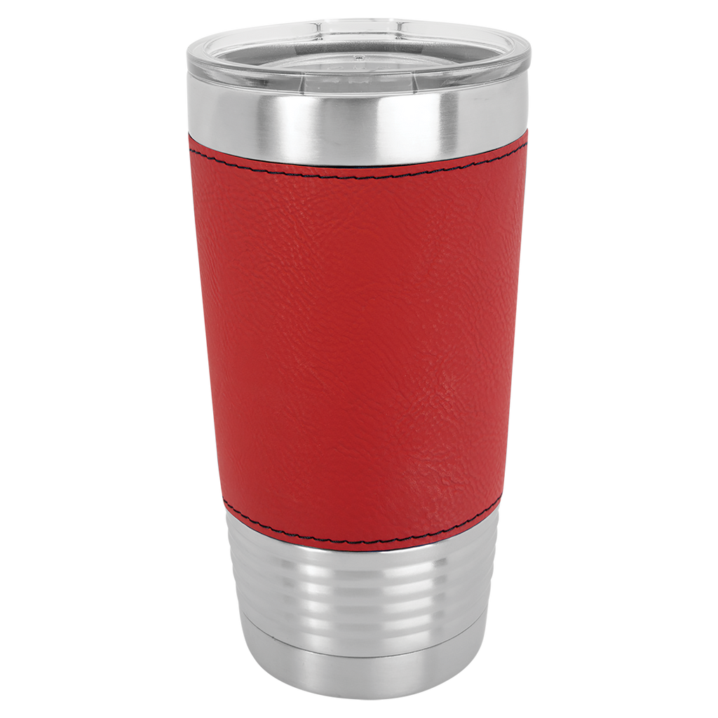 Red Leatherette Wrapped Tumbler with Clear Lid blank-preview