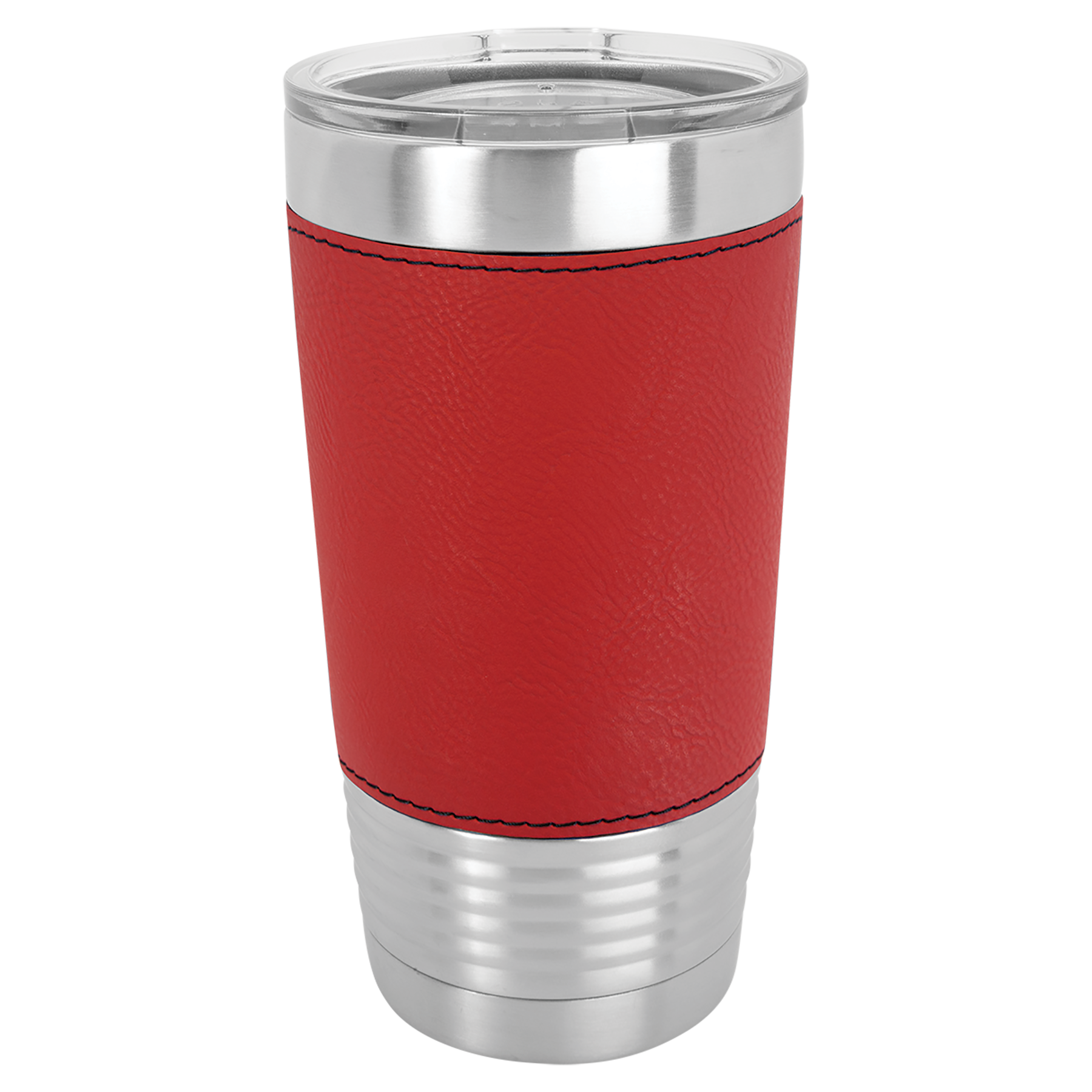 Red Leatherette Wrapped Tumbler with Clear Lid blank-preview