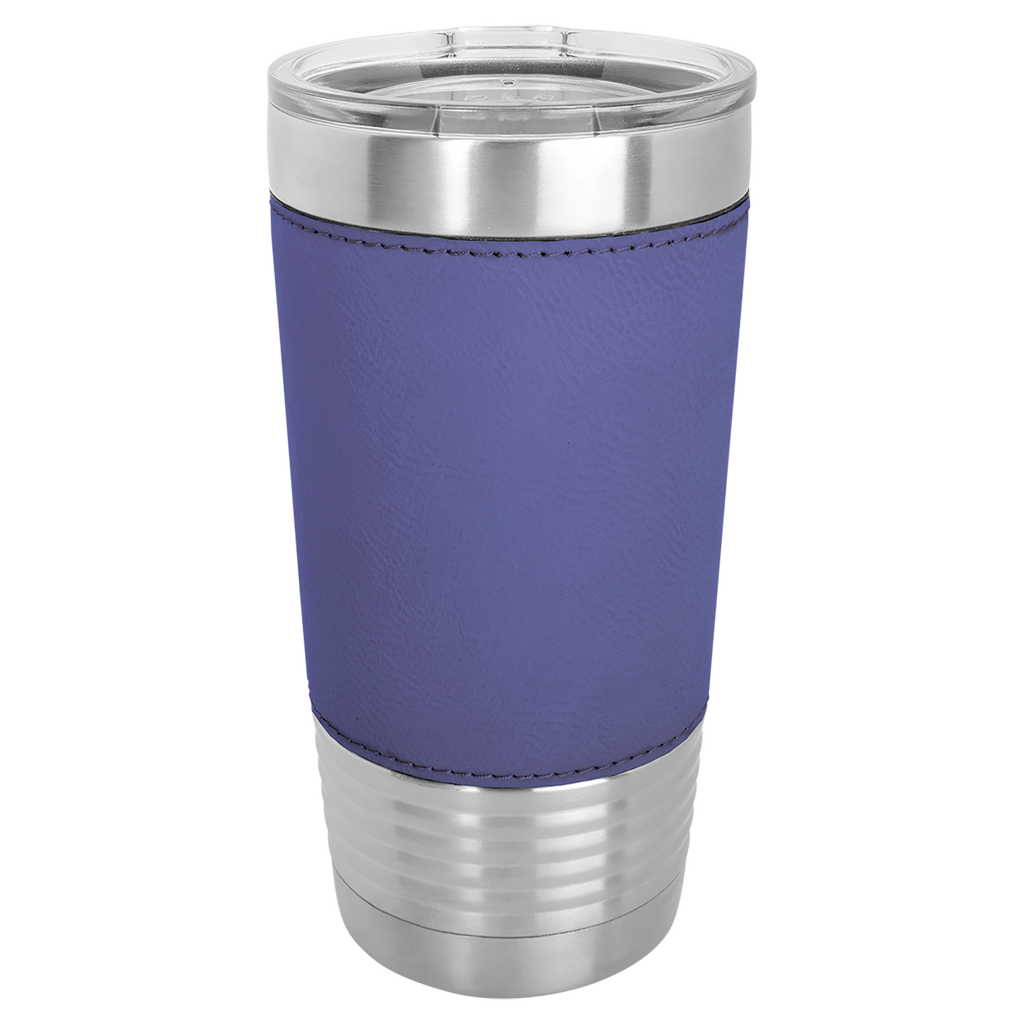 Purple Leatherette Wrapped Tumbler with Clear Lid blank-preview