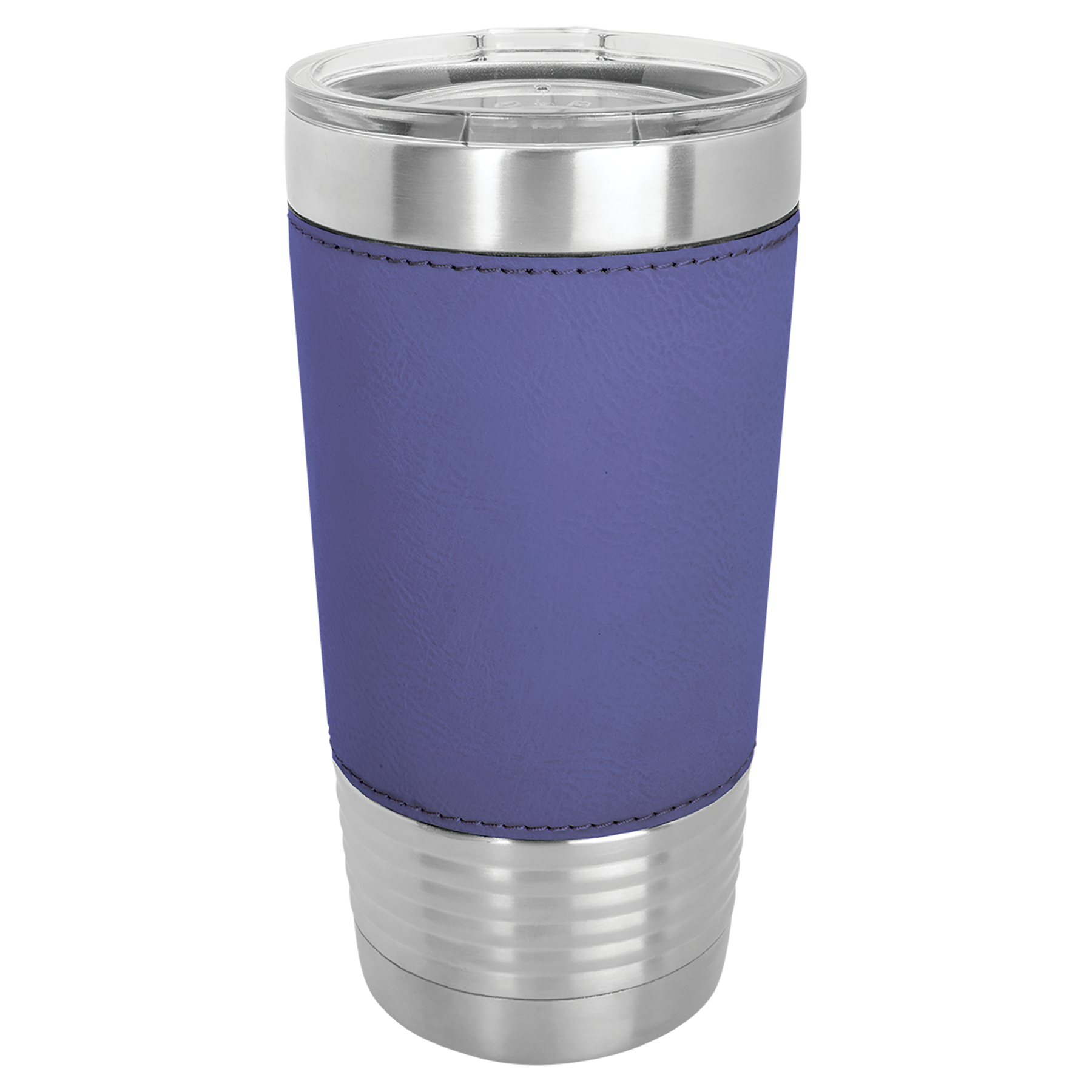 Purple Leatherette Wrapped Tumbler with Clear Lid blank-preview