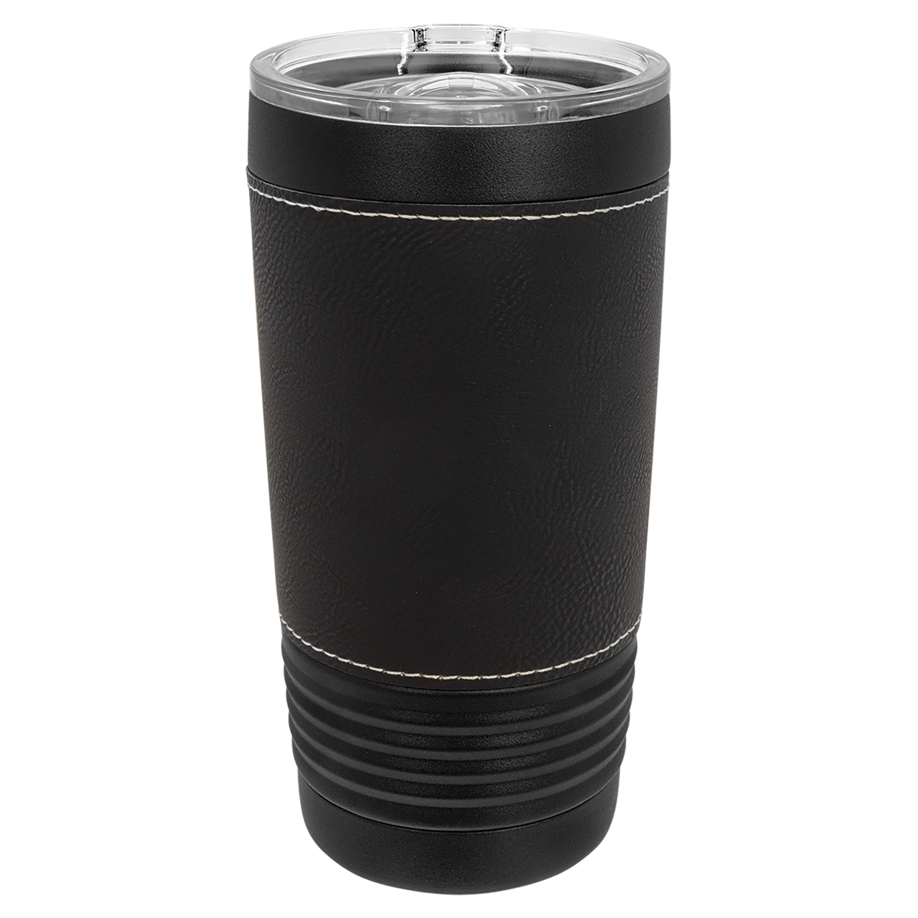 Black with Black/Silver Leatherette Wrapped 20 oz. with Slider Lid blank-preview