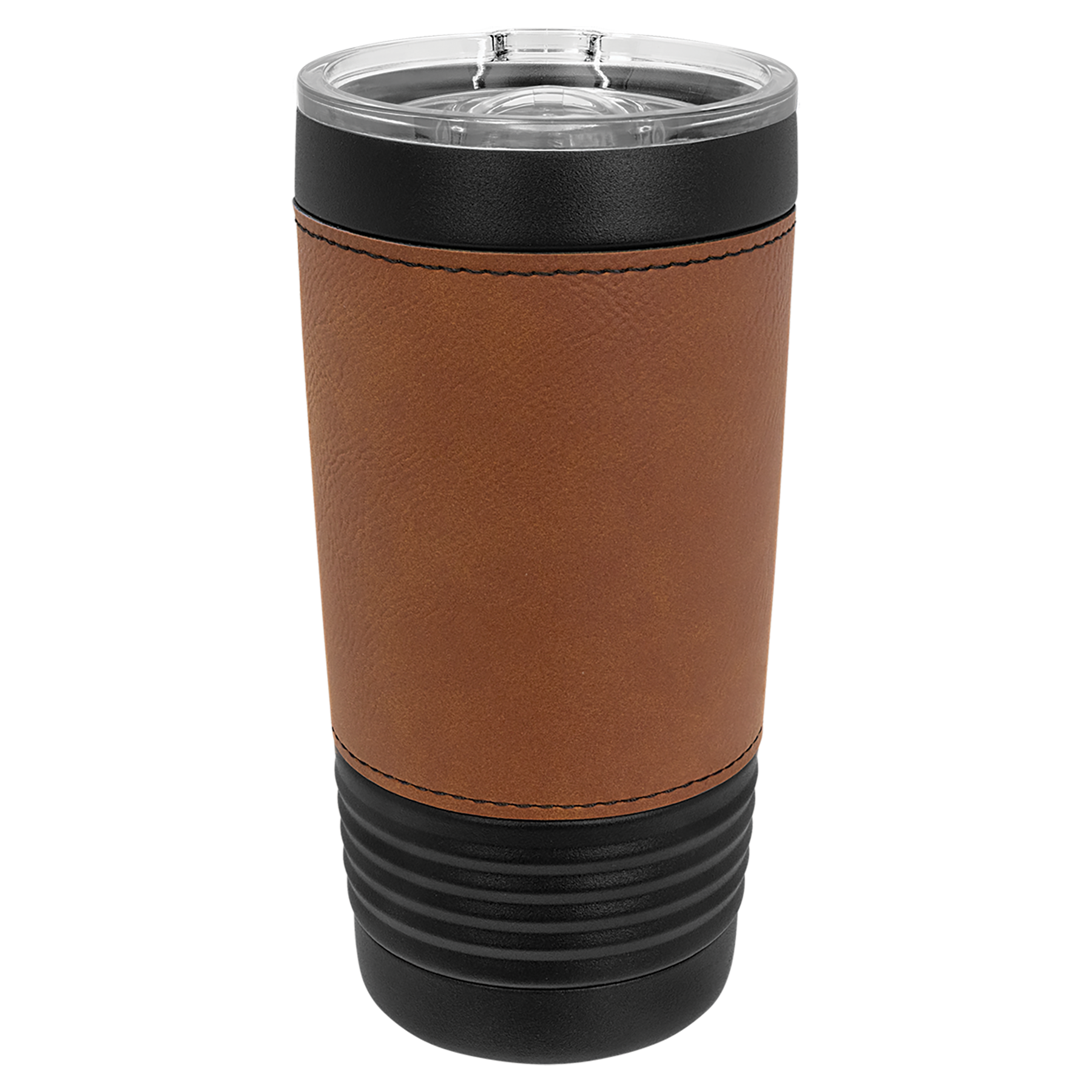 Black with Rawhide Leatherette Wrapped 20 oz. with Slider Lid blank-preview