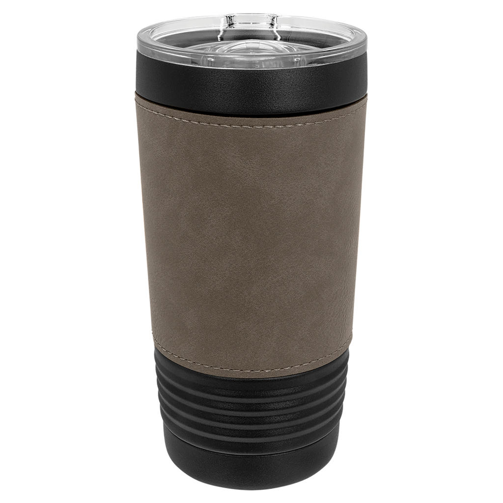 Black with Gray Leatherette Wrapped 20 oz. with Slider Lid blank-preview