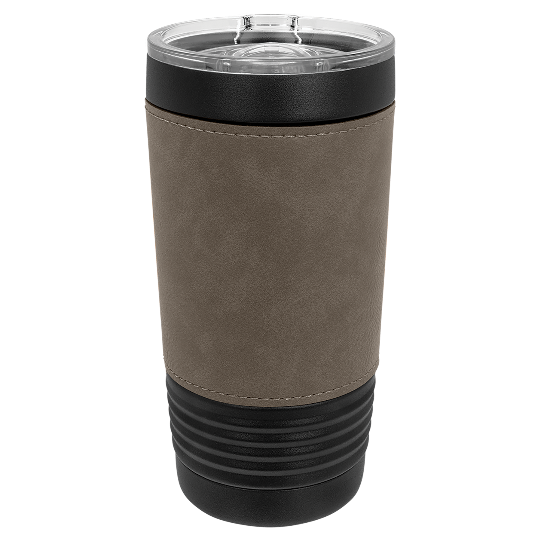 Black with Gray Leatherette Wrapped 20 oz. with Slider Lid blank-preview