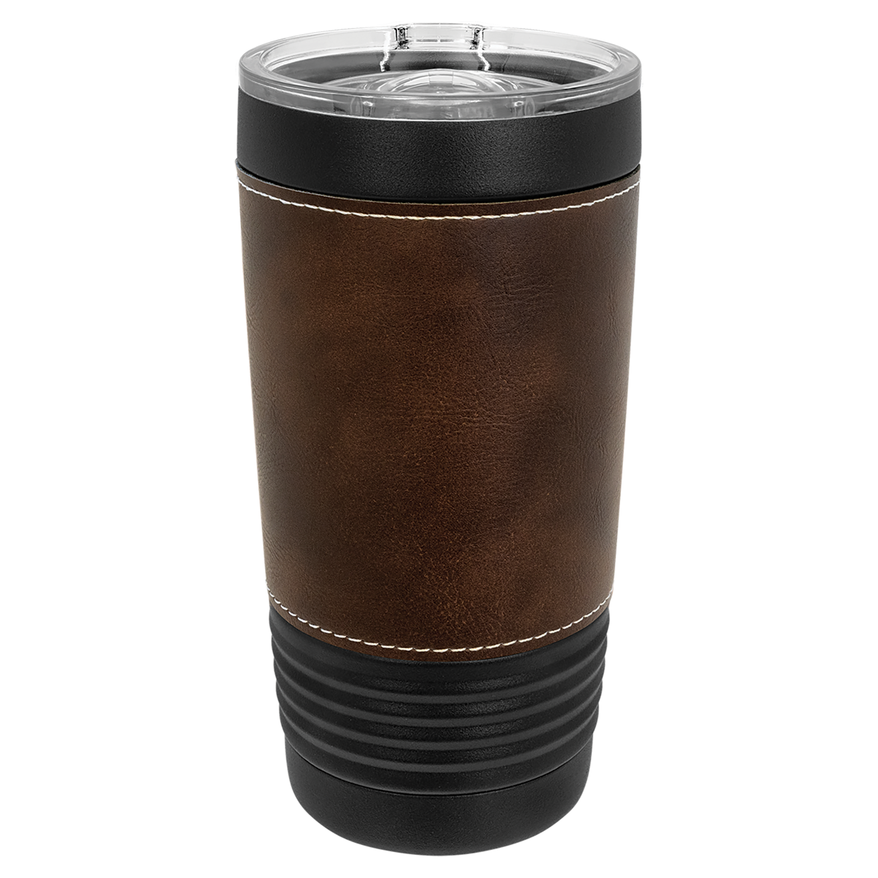Black with Rustic Leatherette Wrapped 20 oz. with Slider Lid blank-preview