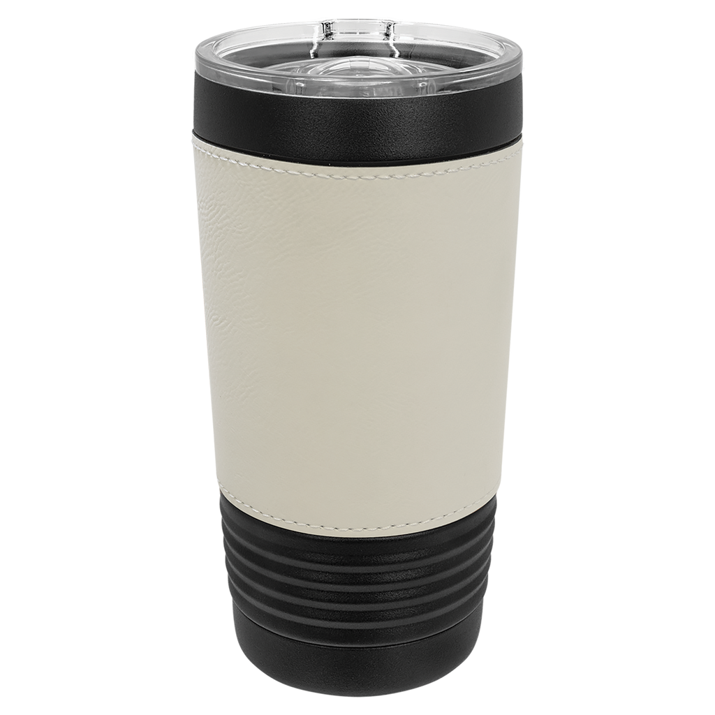 Black with White Leatherette Wrapped 20 oz. with Slider Lid blank-preview