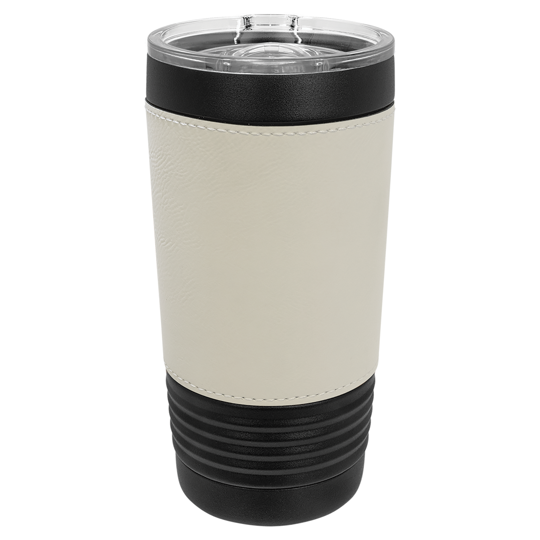 Black with White Leatherette Wrapped 20 oz. with Slider Lid blank-preview