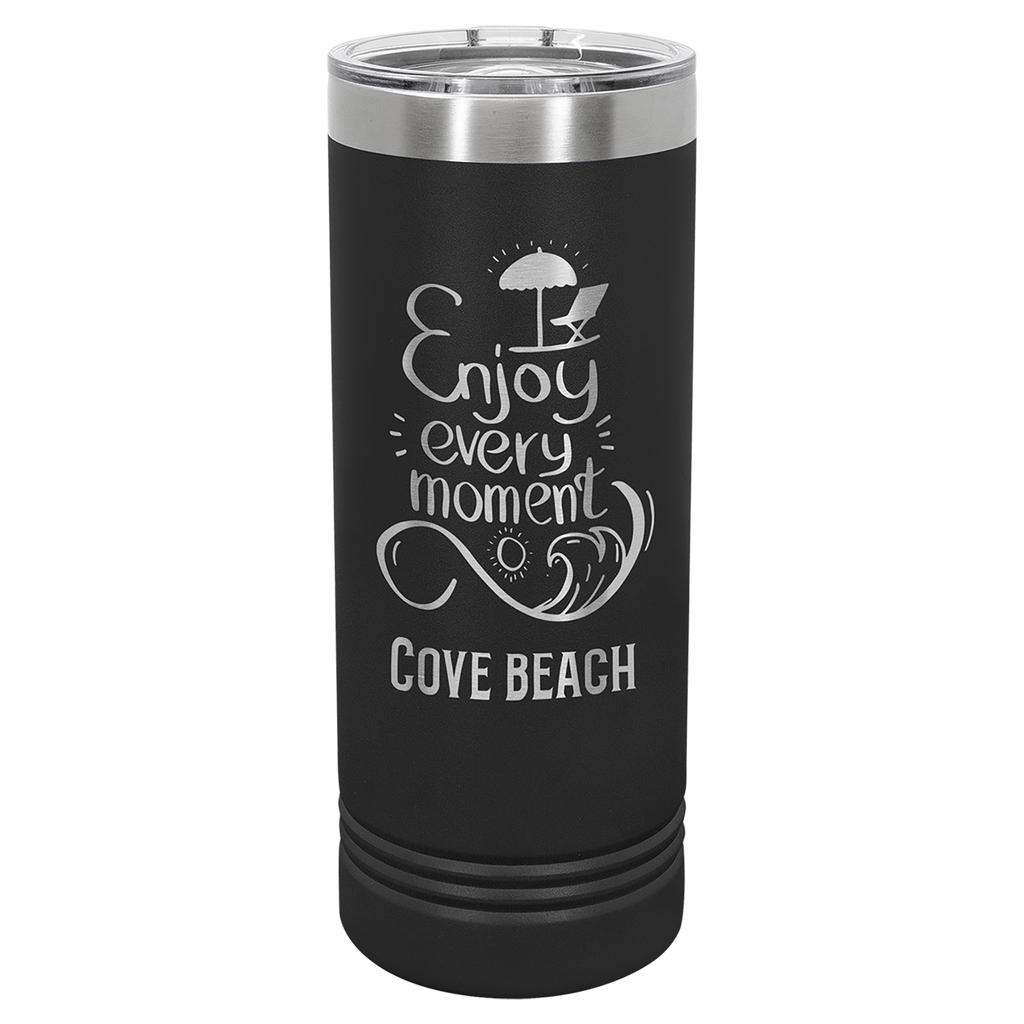 Black 22 oz. Skinny Tumbler with Slider Lid