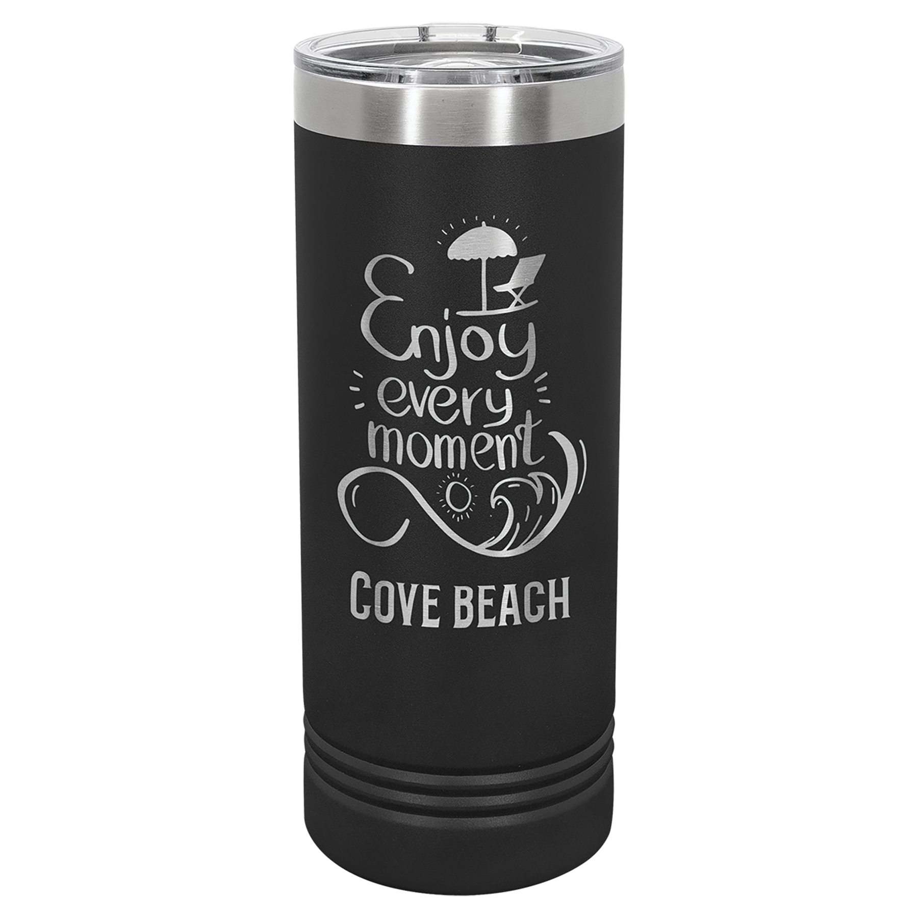 Black 22 oz. Skinny Tumbler with Slider Lid