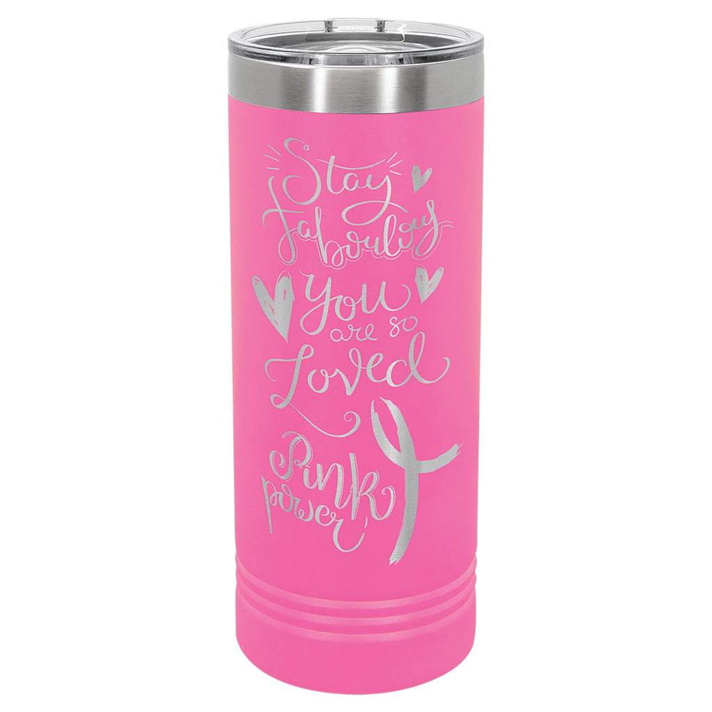 Pink 22 oz. Skinny Tumbler with Slider Lid