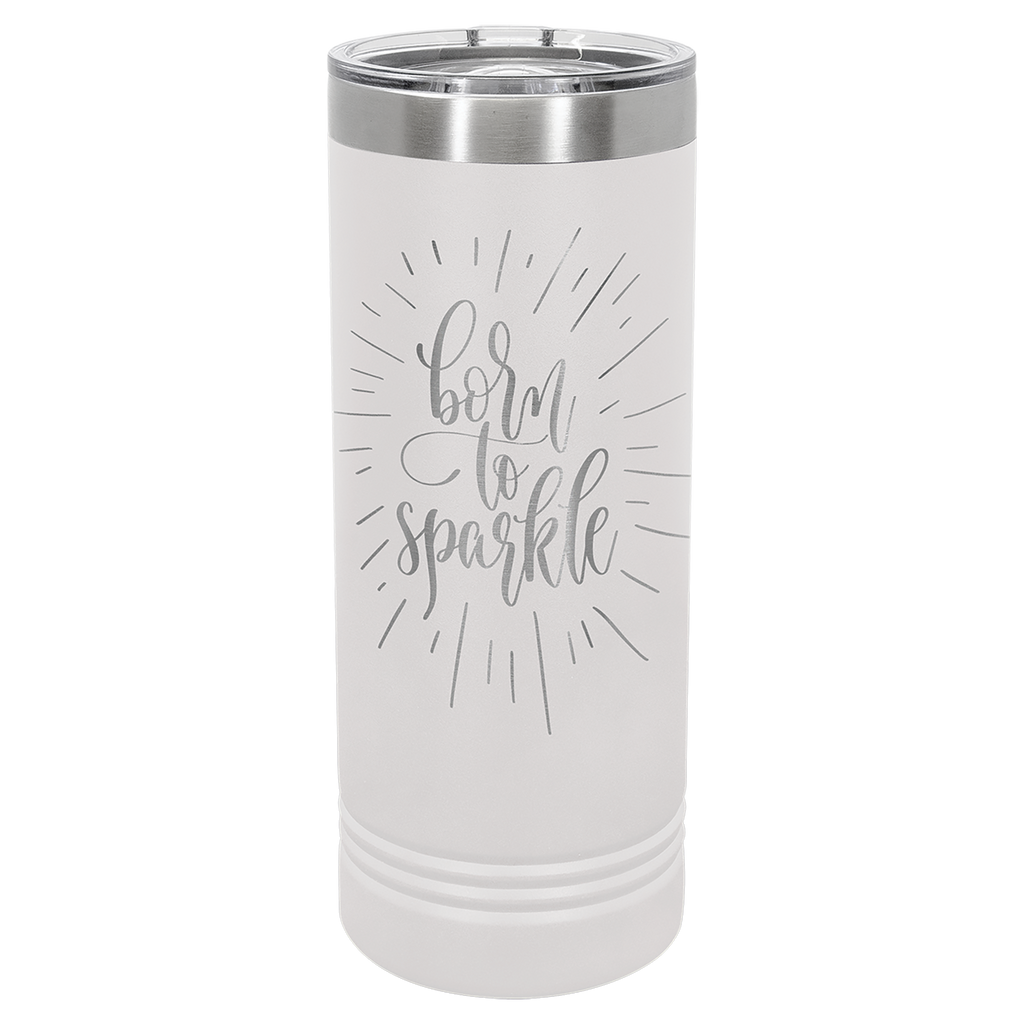 White 22 oz. Skinny Tumbler with Slider Lid