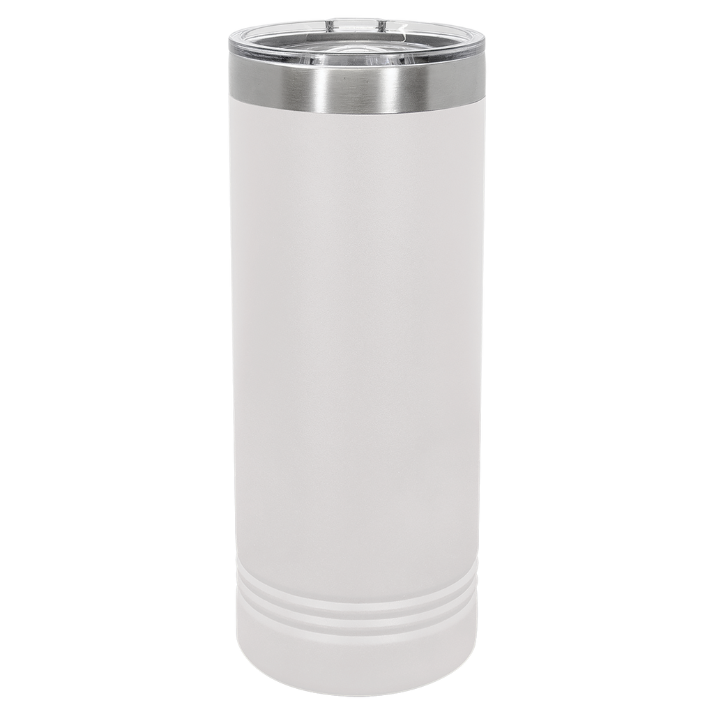 White 22 oz. Skinny Tumbler with Slider Lid blank-preview