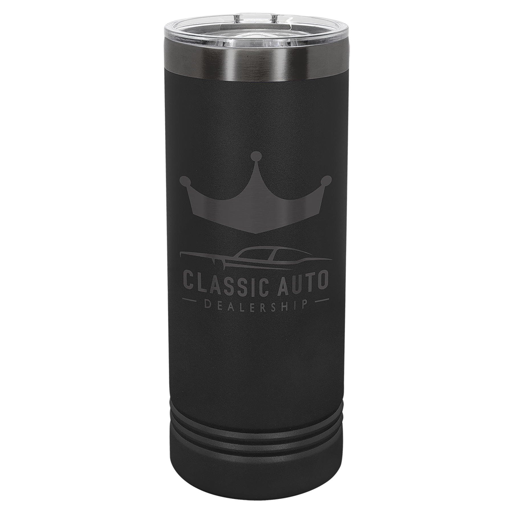 22 oz. Black/Ghost Black ION-Plated Skinny Tumbler with Slider Lid