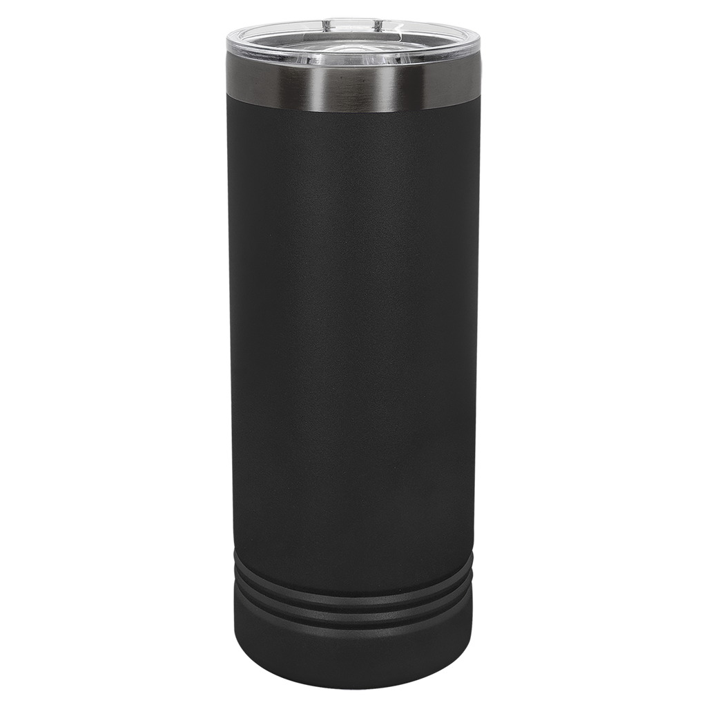 22 oz. Black/Ghost Black ION-Plated Skinny Tumbler with Slider Lid blank-preview