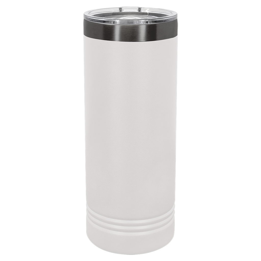 22 oz. White/Ghost Black ION-Plated Skinny Tumbler with Slider Lid blank-preview