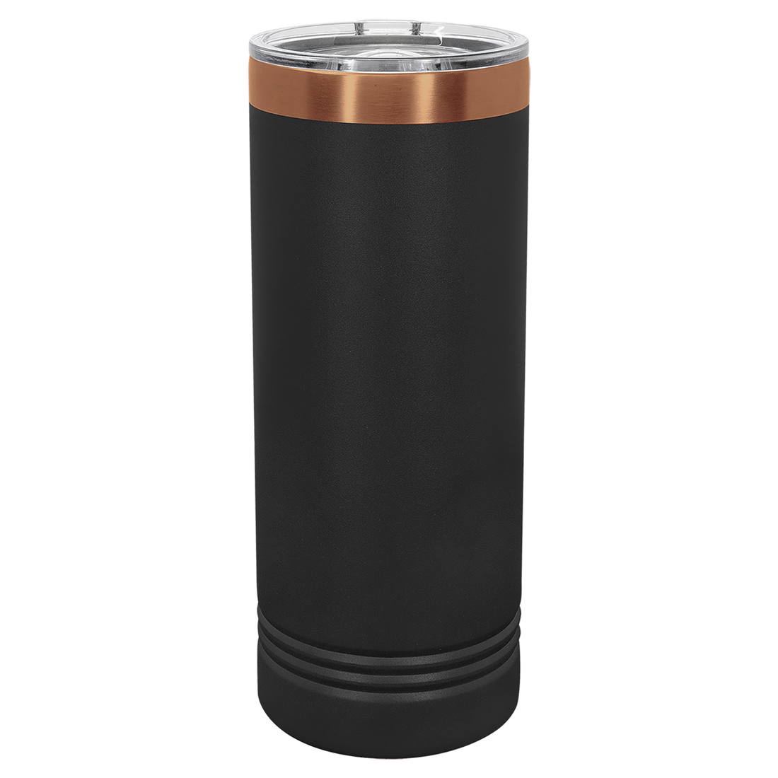 22 oz. Skinny Tumbler with Slider Lid – Black Rose Gold preview