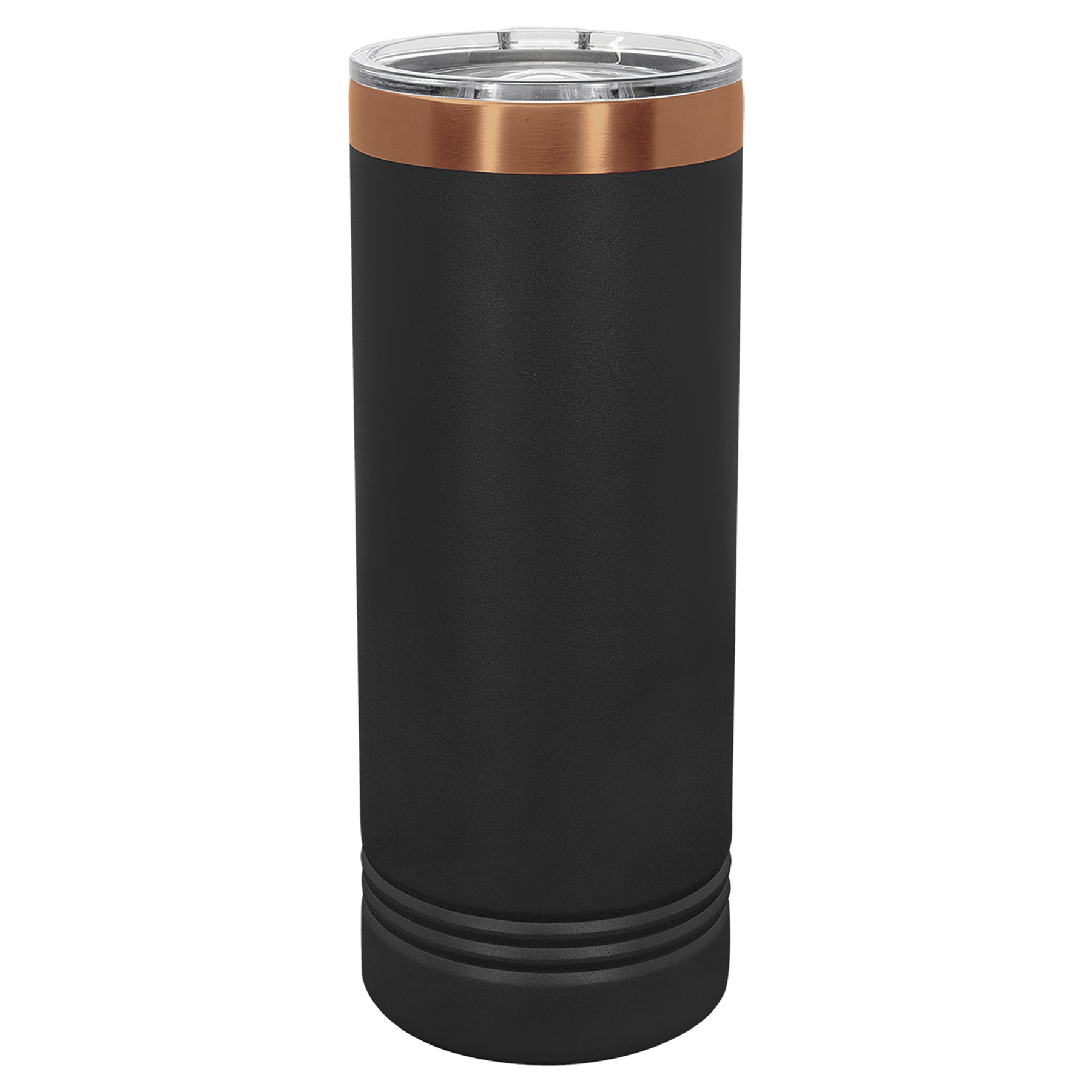 22 oz. Black/Rose Gold ION-Plated Skinny Tumbler with Slider Lid blank-preview