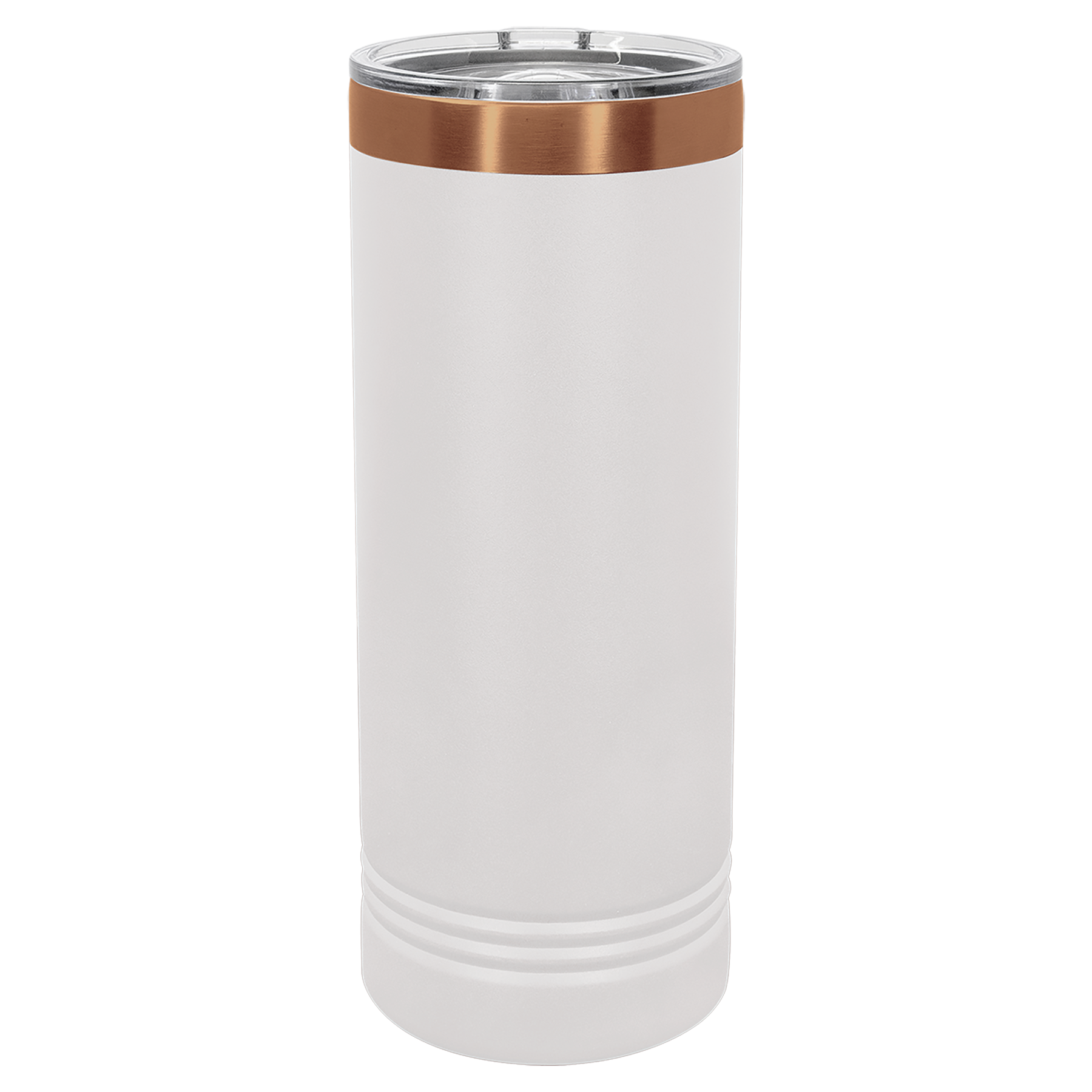 22 oz. White/Rose Gold ION-Plated Skinny Tumbler with Slider Lid blank-preview
