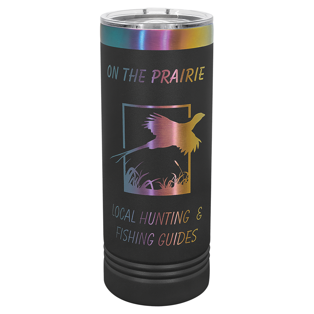 22 oz. Black/Prism ION-Plated Skinny Tumbler with Slider Lid
