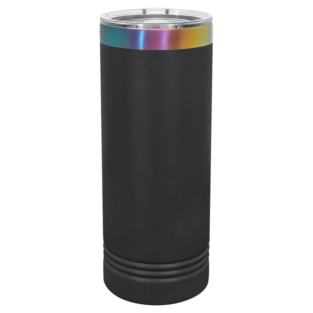 22 oz. Black/Prism ION-Plated Skinny Tumbler with Slider Lid