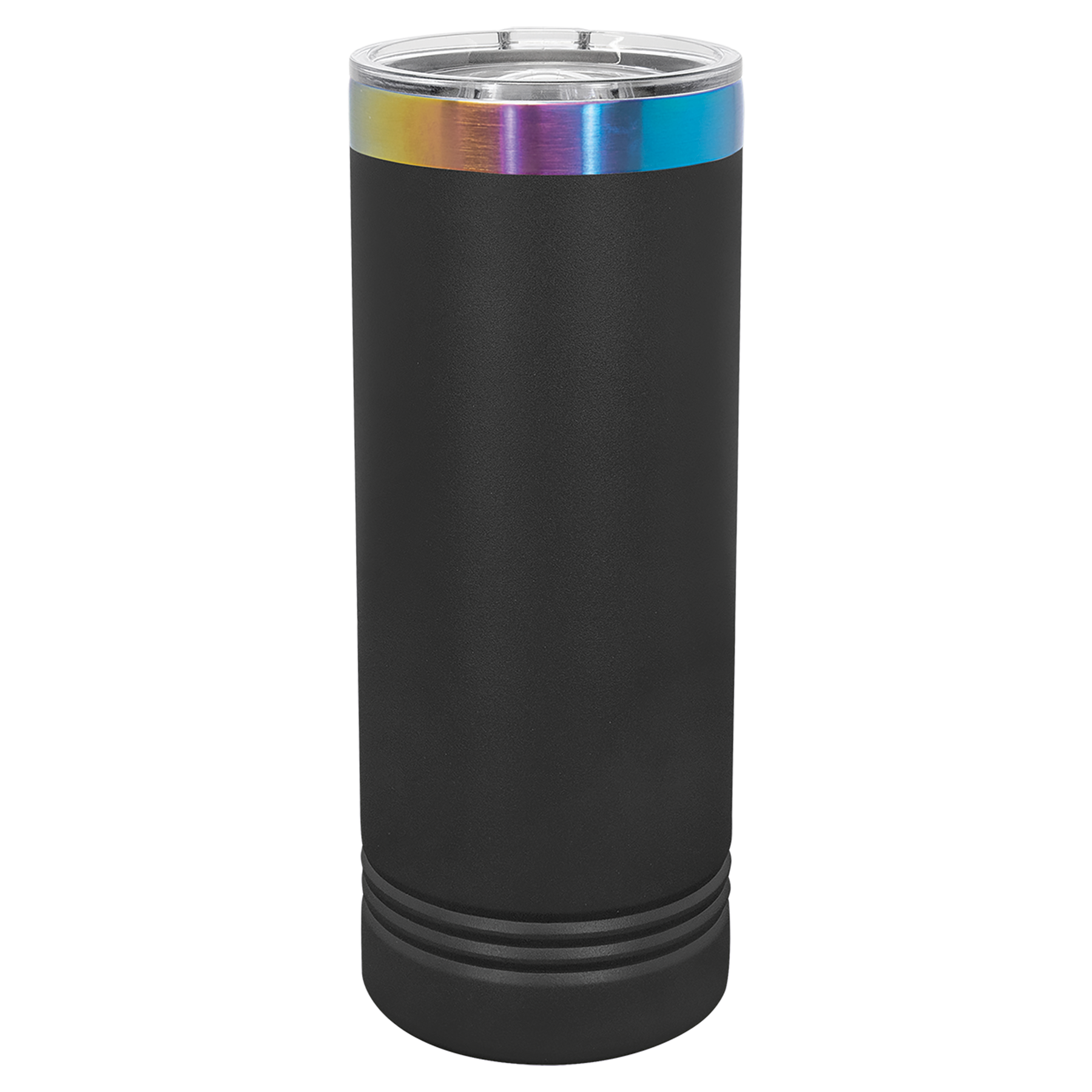 22 oz. Black/Prism ION-Plated Skinny Tumbler with Slider Lid blank-preview
