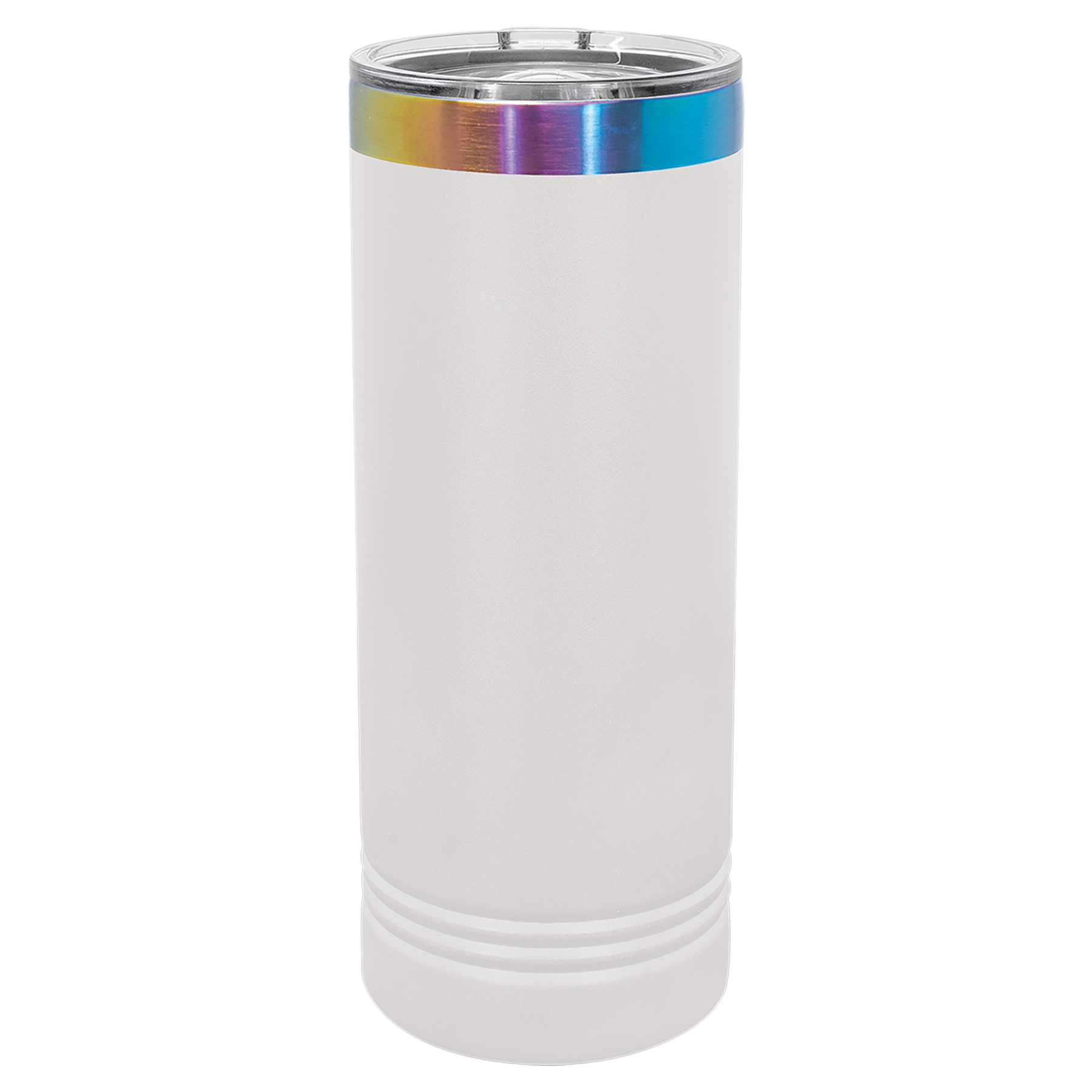 22 oz. White/Prism ION-Plated Skinny Tumbler with Slider Lid blank-preview