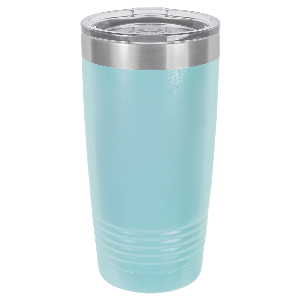 Light Blue 20 oz. Ringneck Tumbler with Clear Lid blank-preview