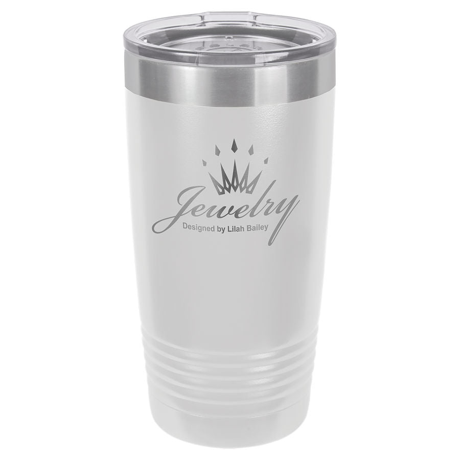 White 20 oz. Ringneck Tumbler with Clear Lid