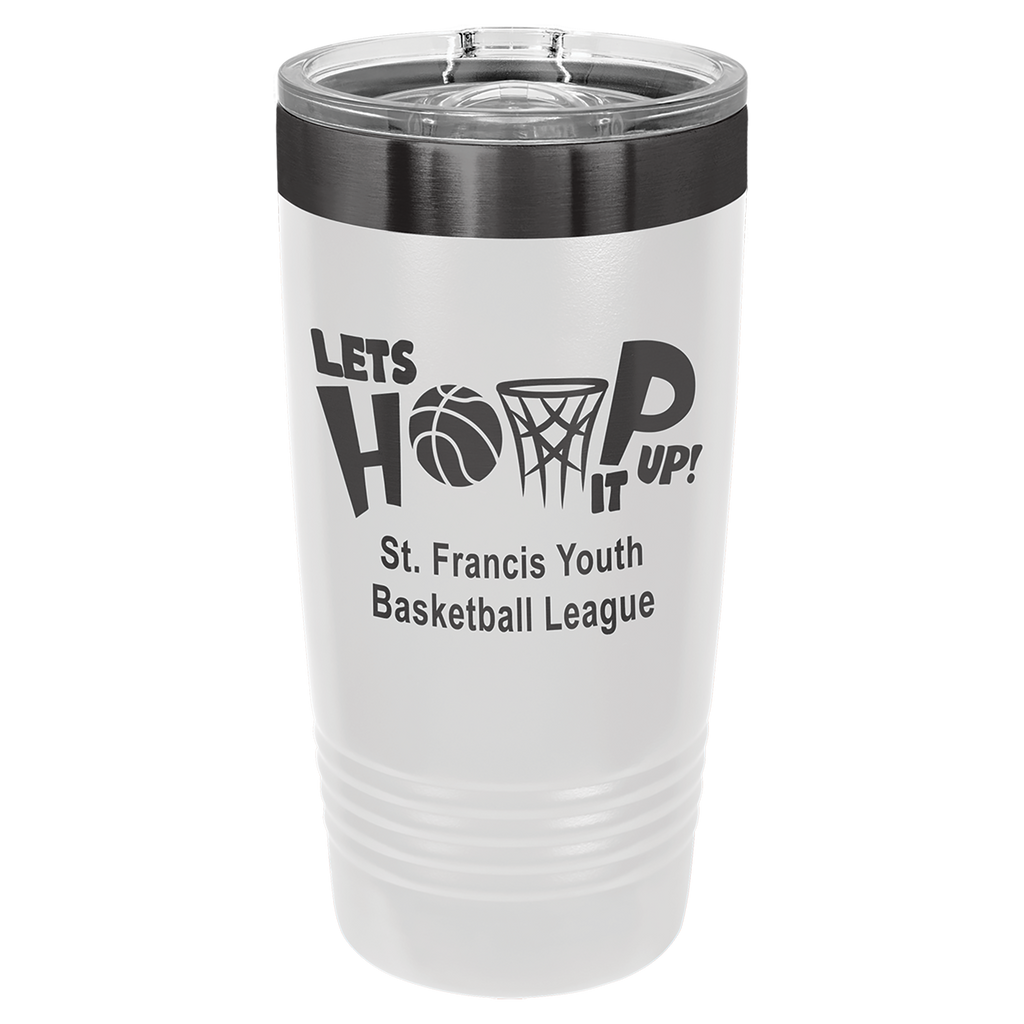 20 oz. White/Ghost Black ION-Plated Ringneck Tumbler with Slider Lid