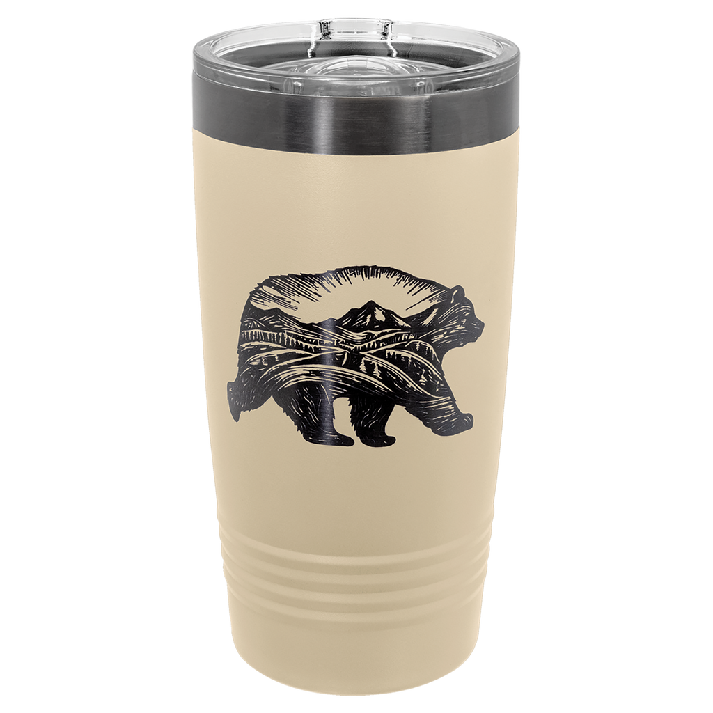 20 oz. Warm Sand/Ghost Black ION-Plated Tumbler with Slider Lid