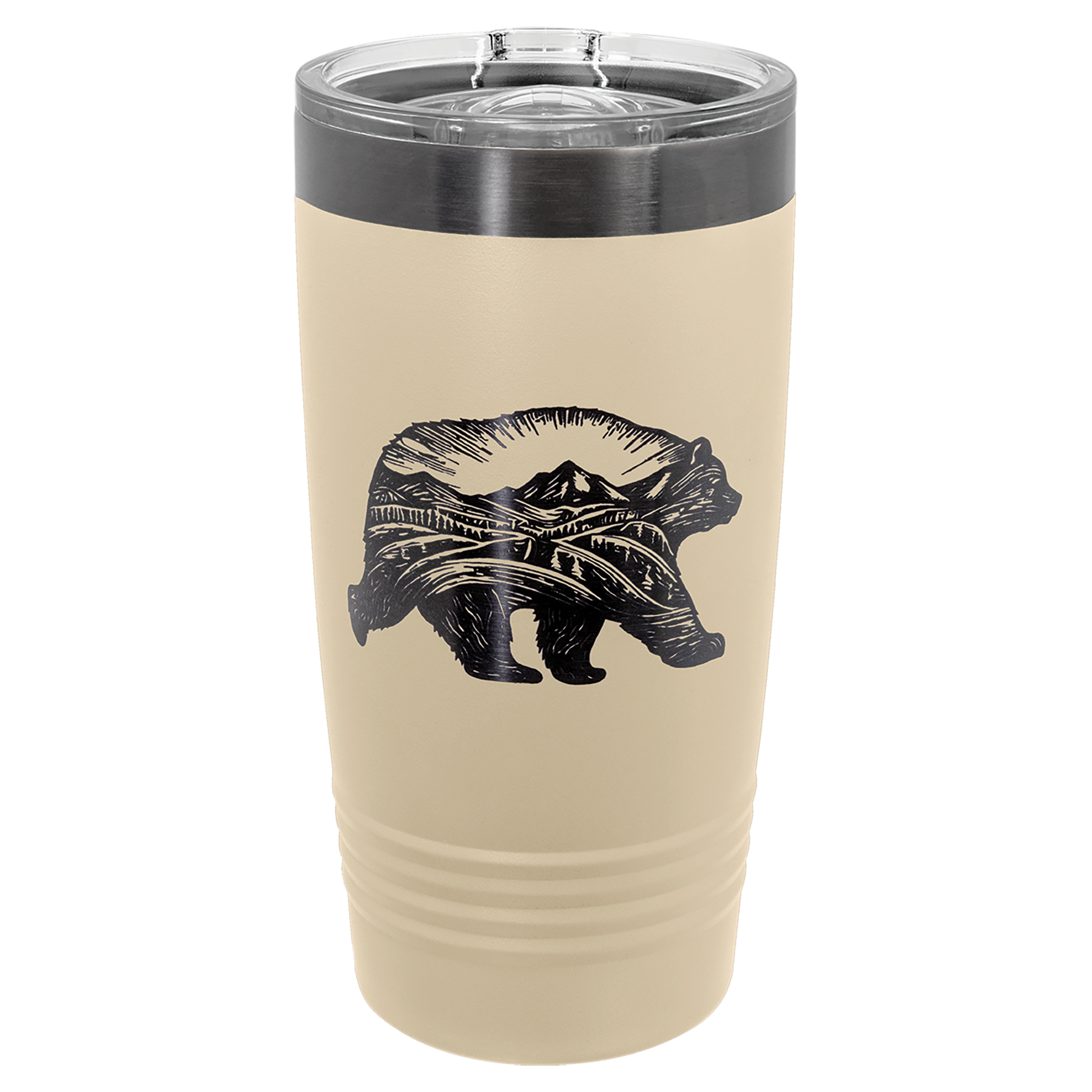 20 oz. Warm Sand/Ghost Black ION-Plated Tumbler with Slider Lid